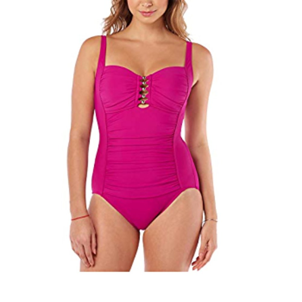 Swim Solutions Tummy-Control One-Piece Swimsuit